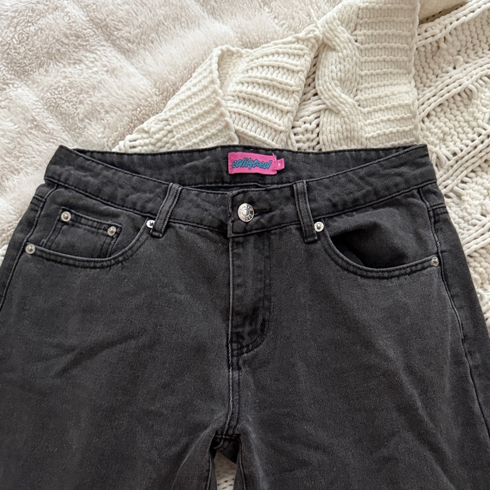 Edikted Black Straight Leg Jeans